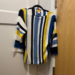 Ruby Rd. Blue and White Striped Sweater